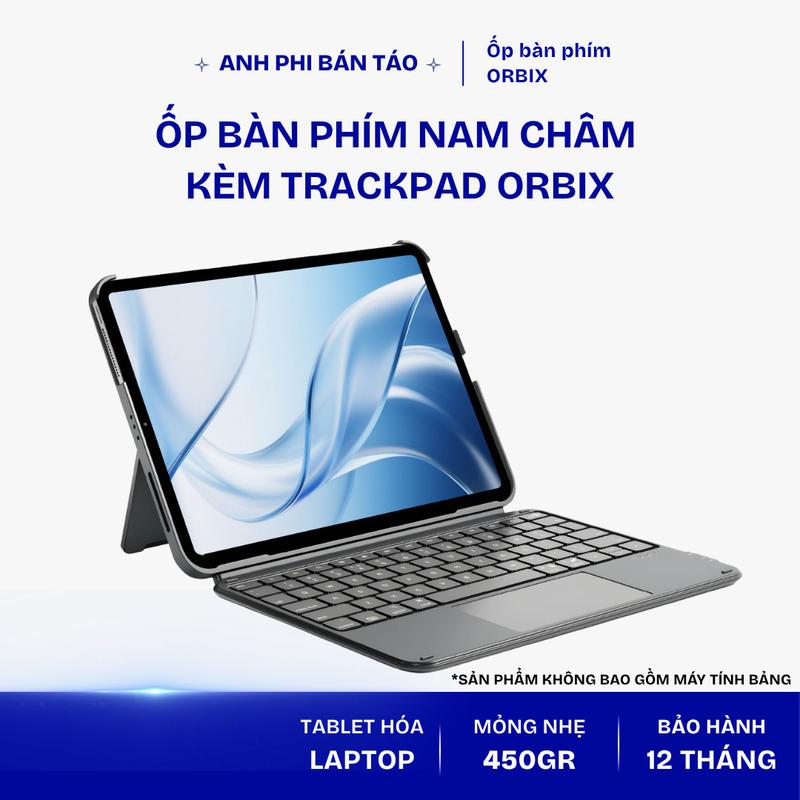 Ốp bao da bàn phím nam châm kèm trackpad Orbix cho máy tính bảng