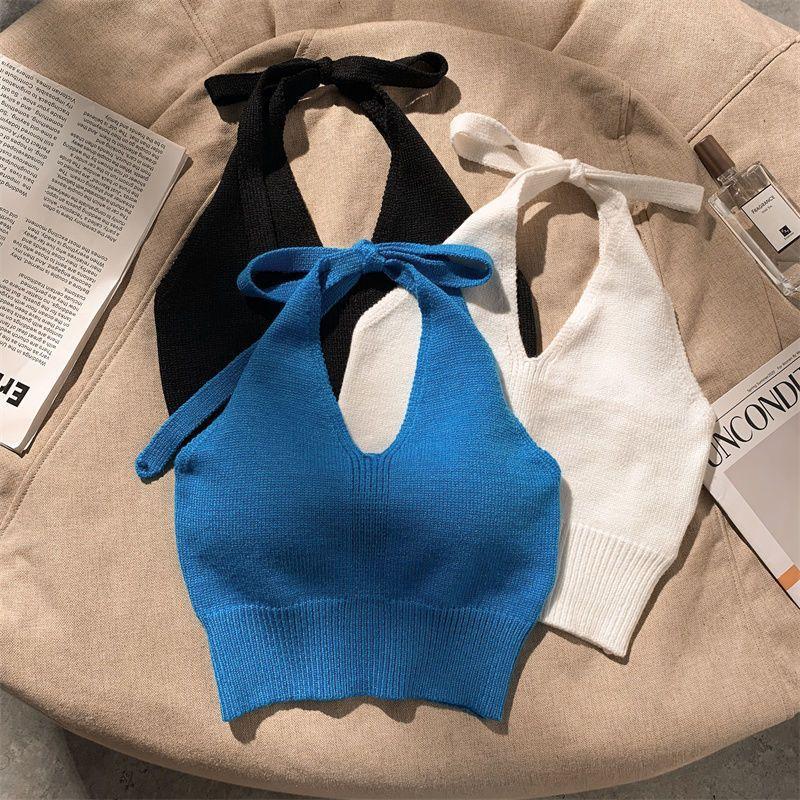 【 Bán Chạy Ở Đông Nam Á 】 Đồ Dệt Kim Cho Nữ, Áo Yếm Dệt Kim, Áo Vest Gợi Cảm Và Tối Giản, Vải Quần Áo Nữ Mềm Mại Và Thoải Mái Top Women Umi