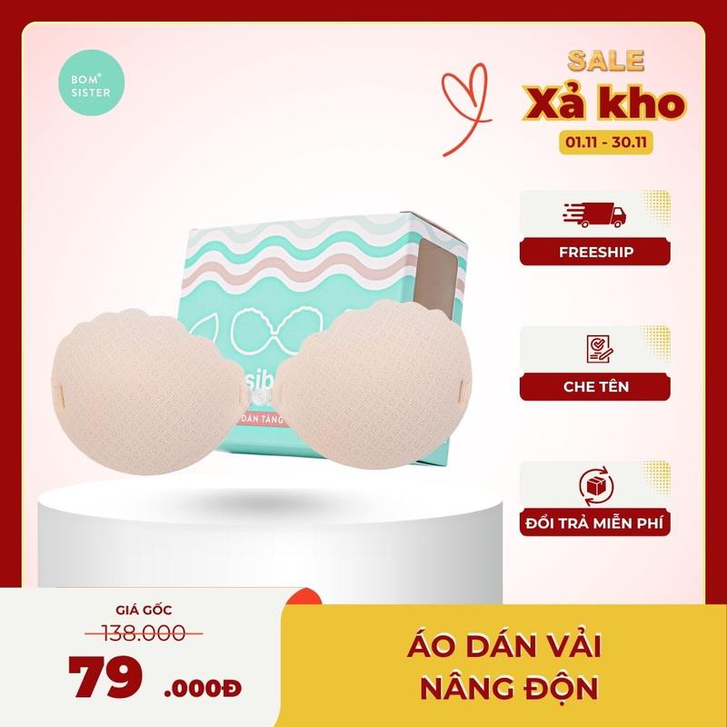 Combo áo dán cài trước tạo khe áo lót dán vải nâng ngực mút vừa kèm dây trong,chuyên mặc trang phục hở lưng BOM SISTER AD0P45