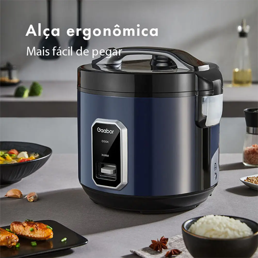 Gaabor Panela de Arroz Elétrica 2,2L Antiaderente 700W com Cesto de Cozimento a Vapor - Panela Multiúso para Arroz e Legumes 127V/220V - imagem 5