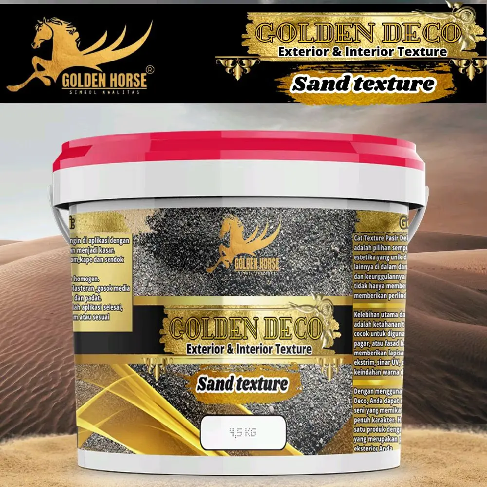 Cat dinding sand texture golden deco 4,5 kg  wallpaper & dekorasi dinding Glossy