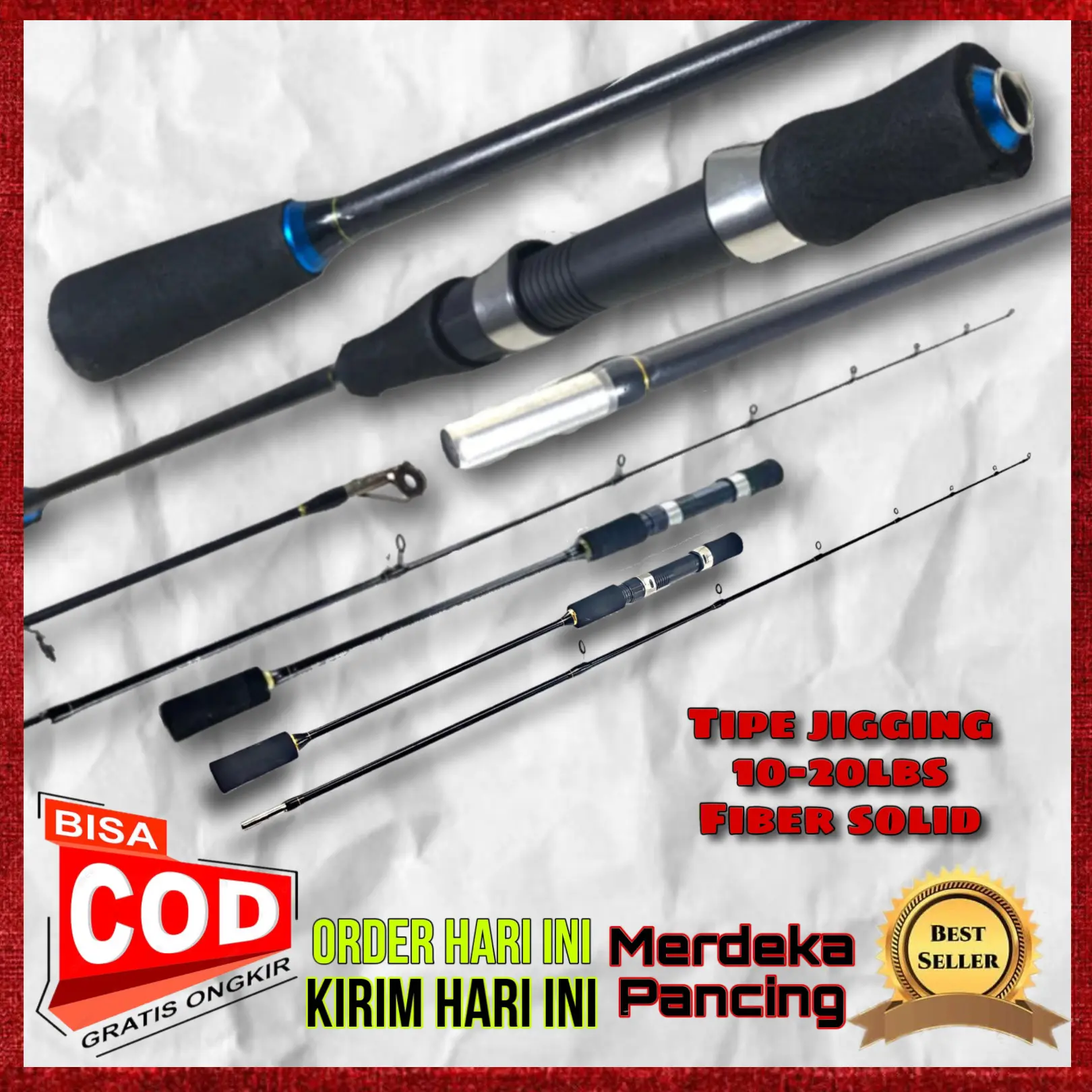 Joran jigging Benjiro Piranha 165 180 198cm Jig Tegek