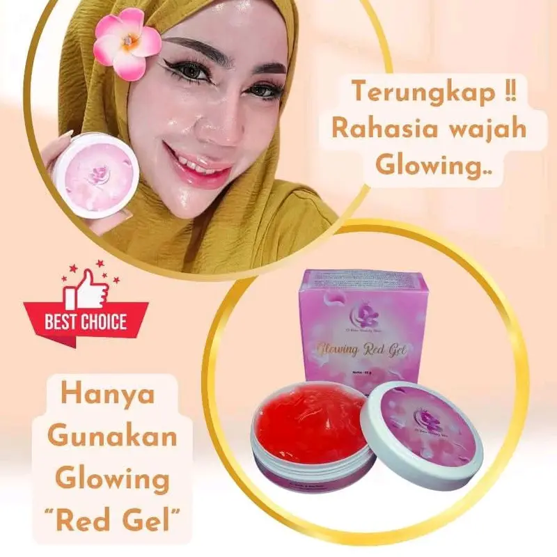 (eceran)GlOWING RED  GEL by D'sars BEAUTY skin.(1 pcs red gel ) untuk semua jenis kulit . berminyak berjerawat dan ber plek.bpom approve .dok.oky approve Mencerahkan Perawatan Pelembab 7