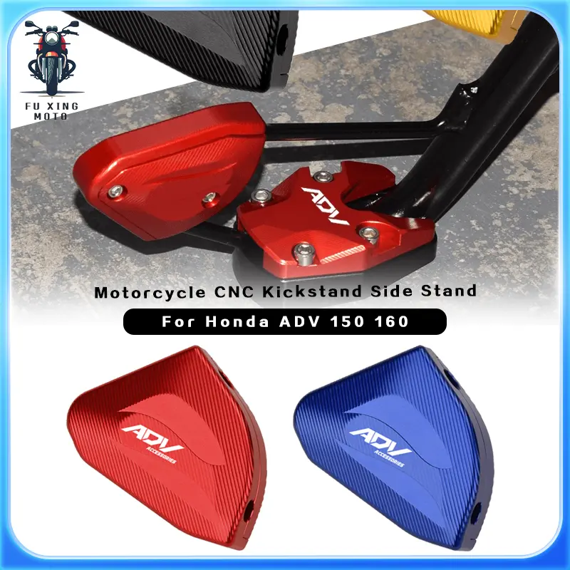 For HONDA ADV 160 150 ADV160 Motorcycle CNC Kickstand Side Stand Extension Enlarger Pad auxiliary Bracket