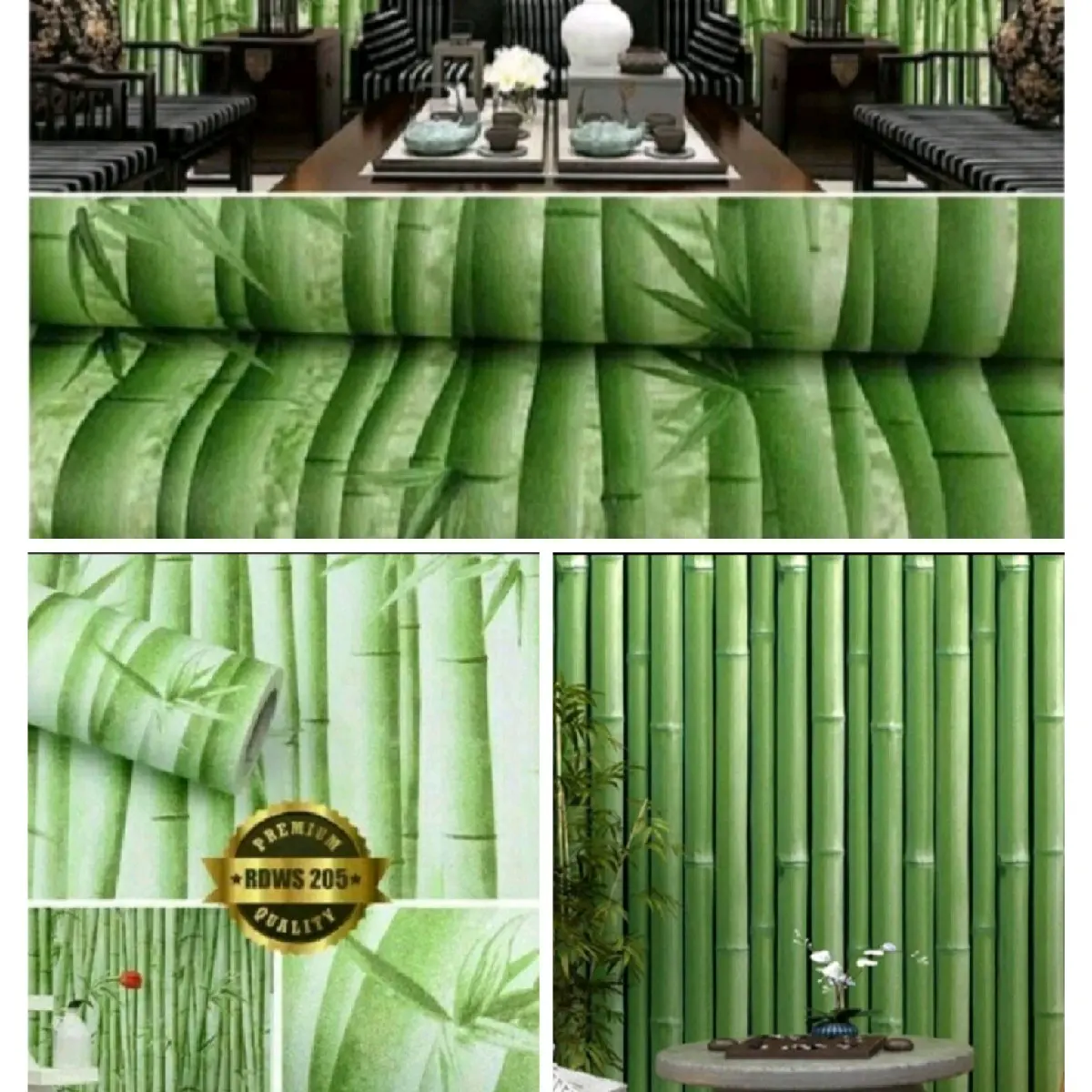 COD Wallpaper Sticker Dinding Bambu batang Daun bambu Dekorasi Ruangan Ruang Tamu Kamar Tidur Aesthetic Terjangkau terbuat dari Kertas Pvc