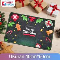 Gambar KEEP MAJU Keset Lantai Natal / Keset Anti Selip Tahun Baru / Keset Pintu masuk / Dekorasi Liburan - MC-1, 40*60CM dari Keepmaju karpet official Kota Tangerang 4 Tokopedia