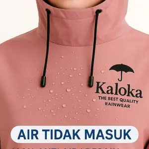 Jas Hujan Kaloka Hoodie Leher Anti Air 100% | Tanpa Sleting, Nyaman, Lentur & Stylish