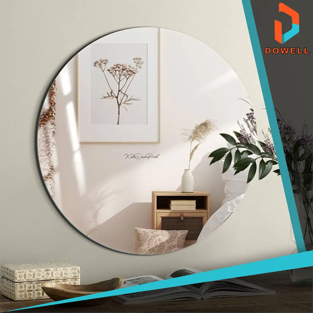 ROUND MIRROR WALL MIRROR NON-GLASS MIRROR SELF ADHESIVE TAPE MAKE UP TOILET MIRROR BATHROOM MIRROR ACRYLIC MIRROR [ DOWELL ]