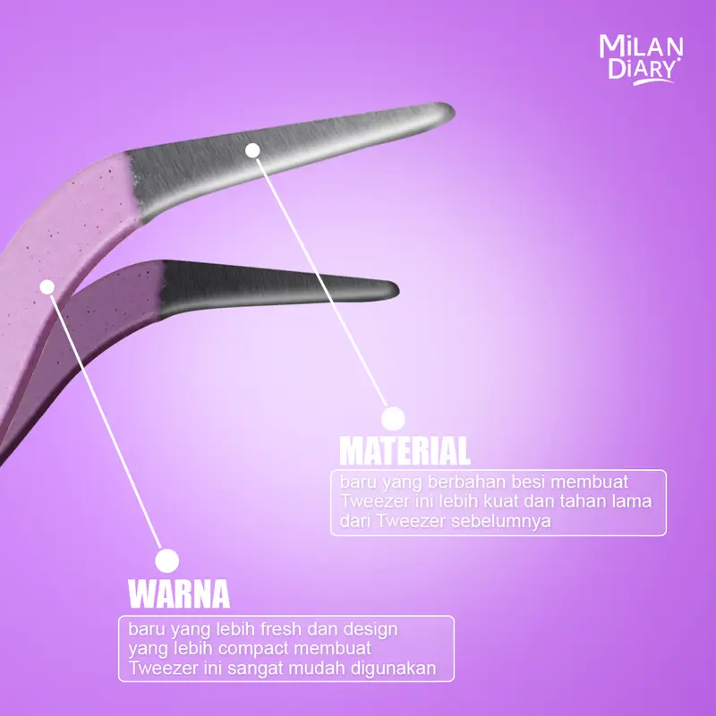 Pinset / Tweezer Melengkung Milan Story | Pinset Bulumata | Eyelash (Warna Acak) 1