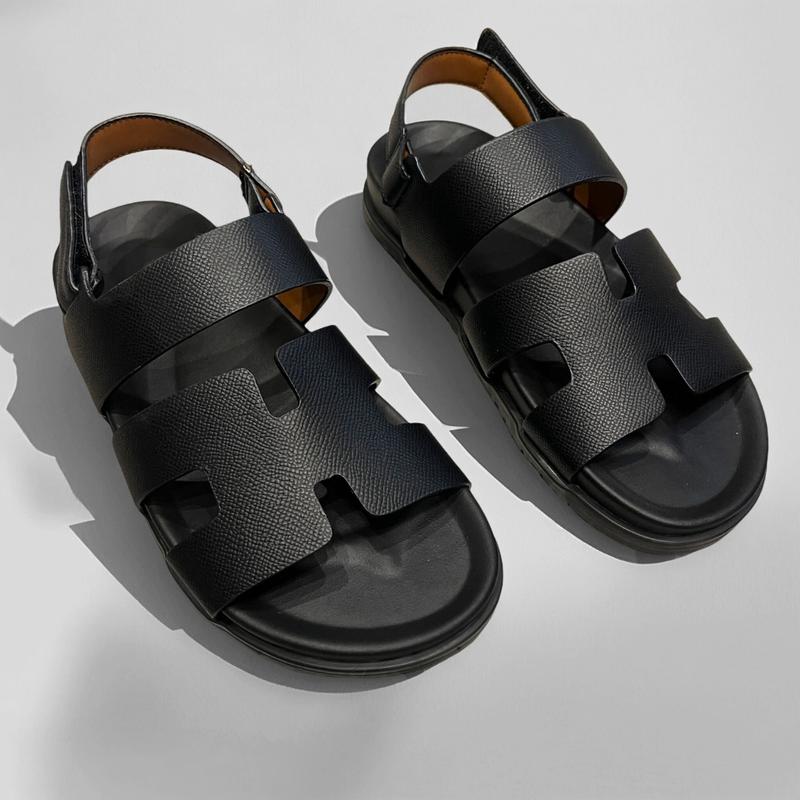 Dép Sandal quai da mẫu mới hottrend - dép nam đế cao su tăng chiều cao