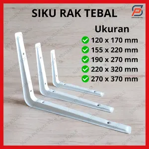 Siku Rak Putih Besi Tebal Breket Ambalan Bracket Penyangga Rak Siku Sokong Siku Dinding L Kuat