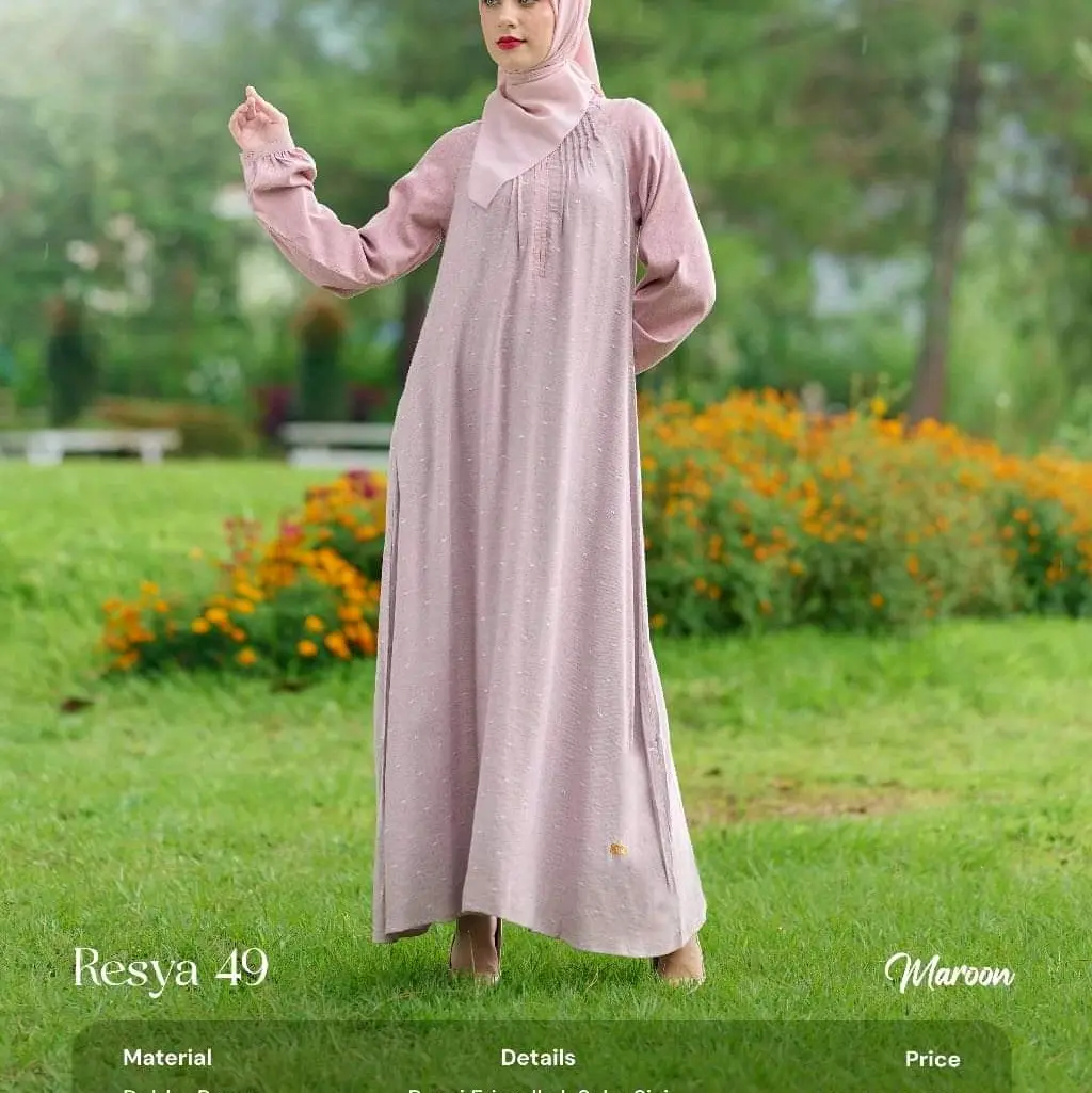 Resya 49 Grey N Maroon Nibras