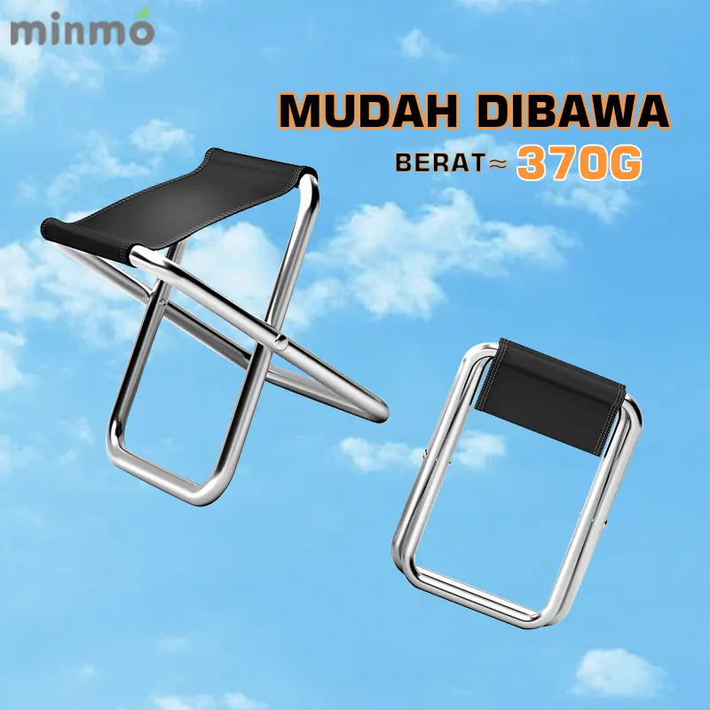 minmo Portable Kursi Lipat/Kursi Lipat Kecil/Terlipat Penuh Kursi/Outdoor Kursi Lipat/Mini Bangku Lipat Camping/Outdoor Kursi Mancing Lipat Mini lantoo  lipat 5