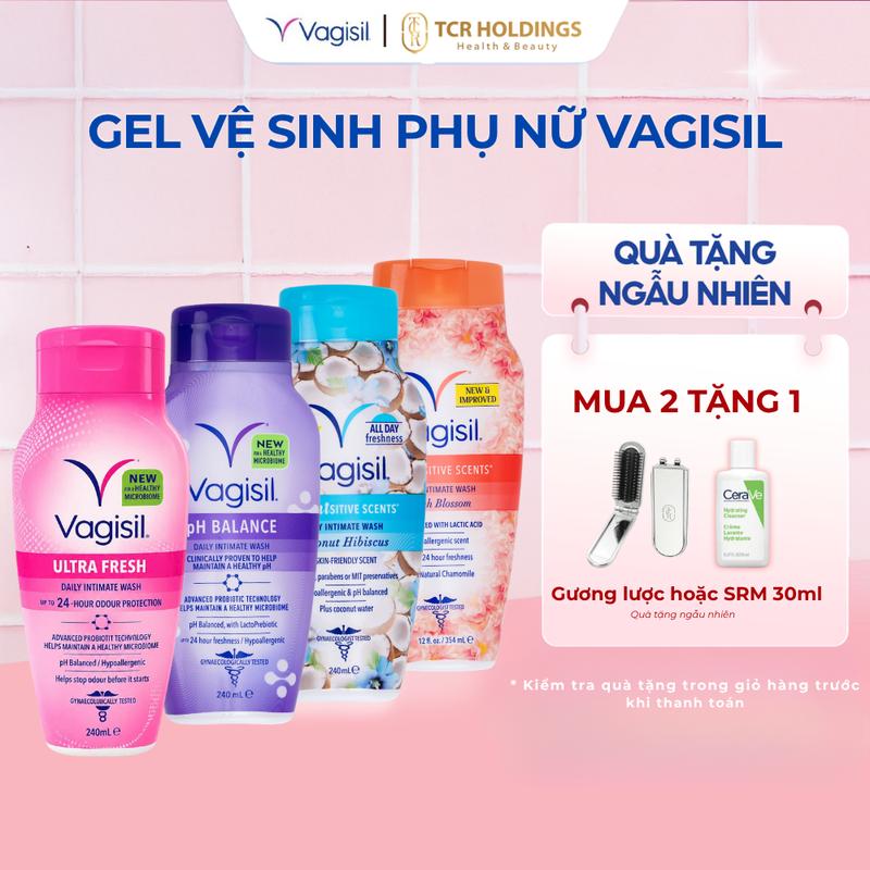 Gel Vệ Sinh Phụ Nữ Vagisil Kiểm Soát Mùi Nhanh, Ngăn Mùi 24h, Cấp Ẩm, Cân Bằng Độ Ph - 240ml/354ml tất cả các loại [IH]
