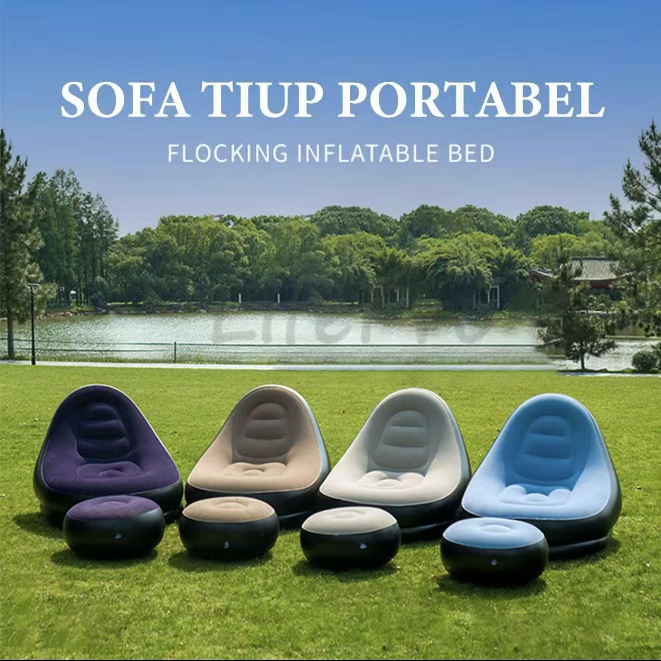 Cutebaby Bag Dewasa Single Sofa Minimalis Sofa Millenial Bean Bag Portabel Sofa Empuk Ultra Bentuk Bulat Untuk Kamar Asrama Luar Ruangan Furniture Sofa tiup Pompa Gratis