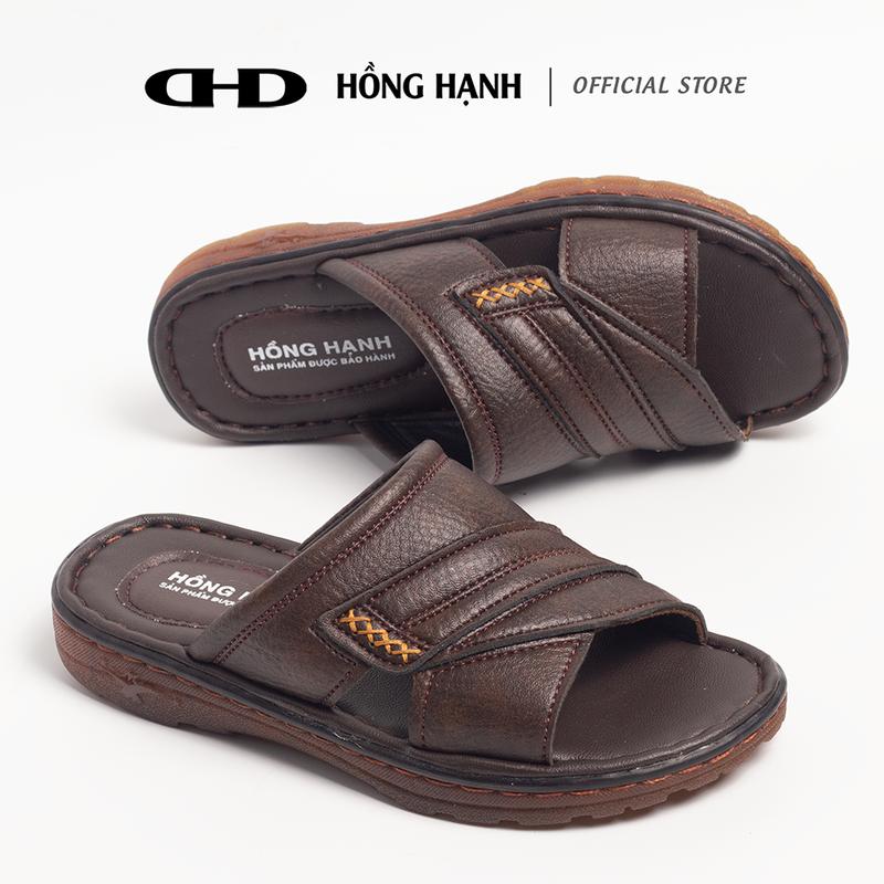 Dép Hồng Hạnh, Dép nam cao cấp, dép quay ngang DM04, dép nam cao cấp gia công chắc chắn may chỉ 4 xung quanh bao đi nước  DéP Đế Bằng