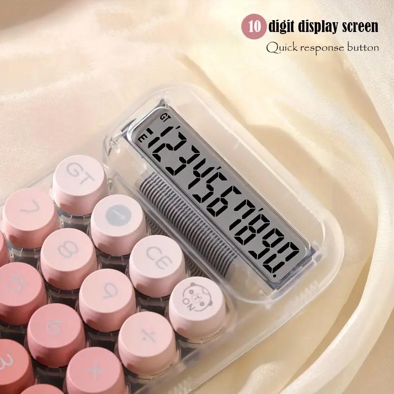 Transparent Cute Desk Calculator - Easy-to-Use Office Calculator with Aesthetic Design for School or Office Use - Battery Not Included 1