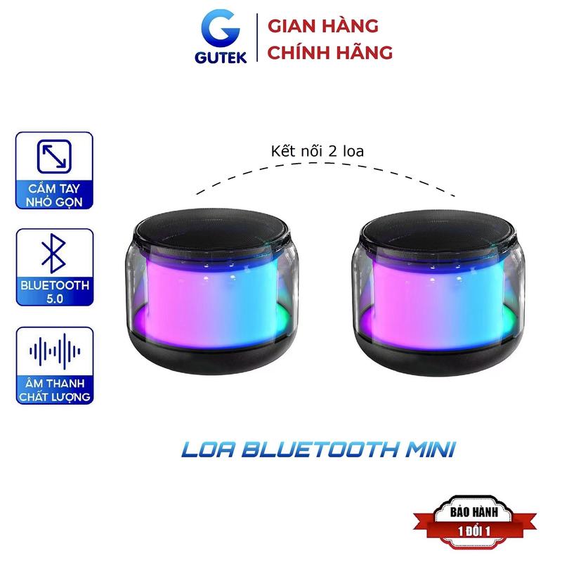  Loa bluetooth nghe nhạc mini cầm tay nhỏ gọn cắm thẻ nhớ và cổng 3,5mm – Gutek S100 