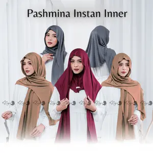 Kiya Hijab - Padma Pashmina Inner Menutup Leher Pasmina Oval Jersey Hyget Instan Meleyot Kerudung Pashtan Segitiga Mleyot Flowy Syari Muslim Haiget Wanita Menyatu Ciput