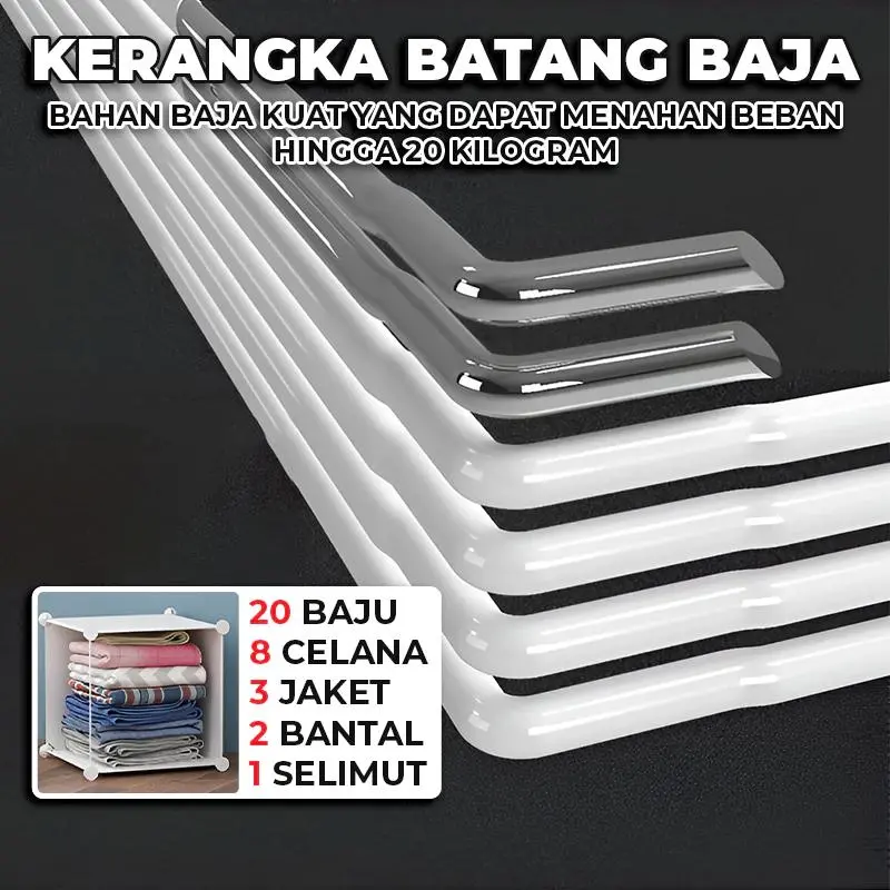 Lemari Plastik Minimalis Lemari Portable Lemari sisi ranjang 2 Susun Lemari Import Karakter Lucu 3