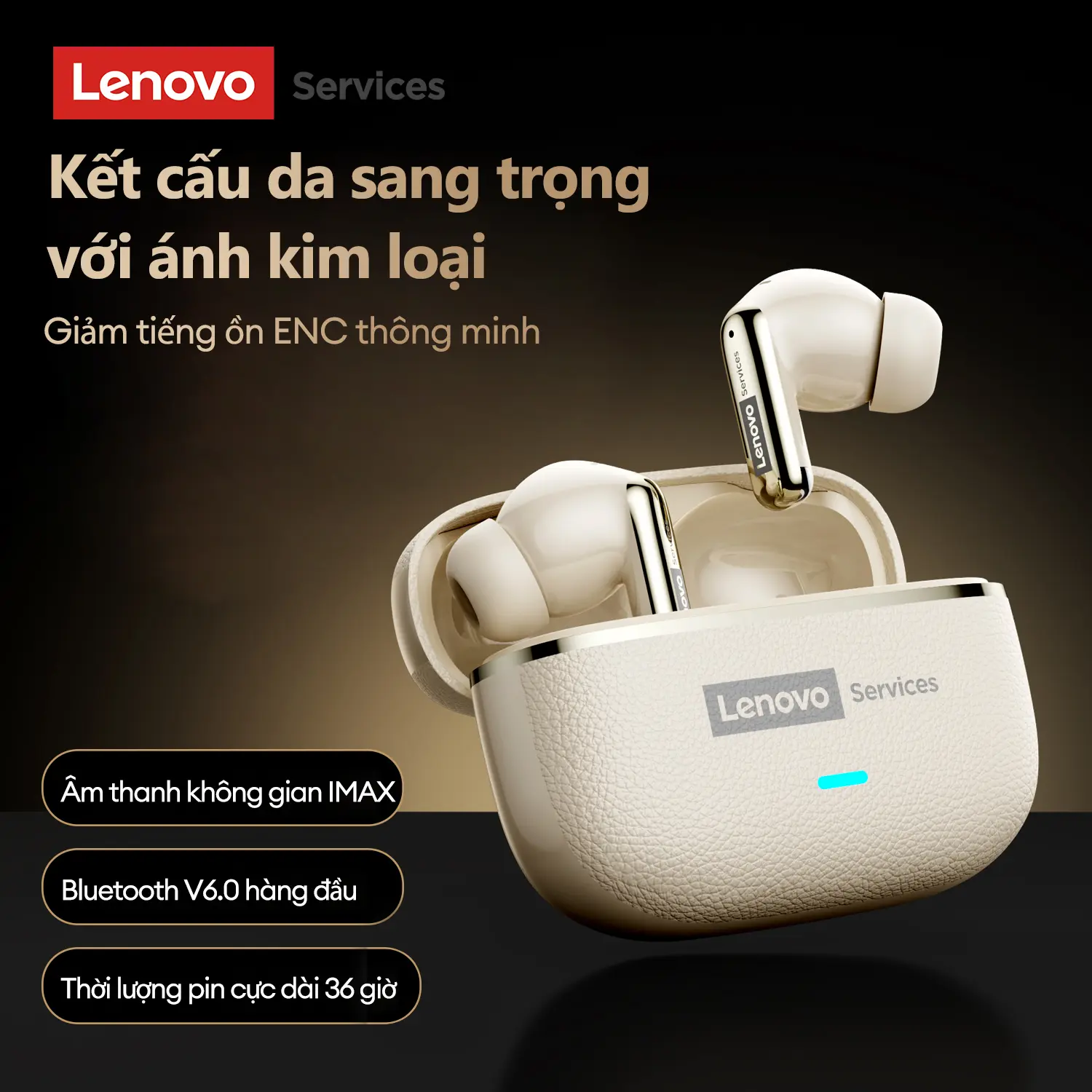 Tai Nghe Nhét Tai Nghe Bluetooth Lenovo LE208-TWS-6.0, Dịch Giọng AI, Không Dây, ENC Khử Tiếng Ồn, Pin Dài, Âm Thanh HIFI, Chế Độ Chơi Game, Cuộc Gọi HD | BigBuy360 - bigbuy360.vn