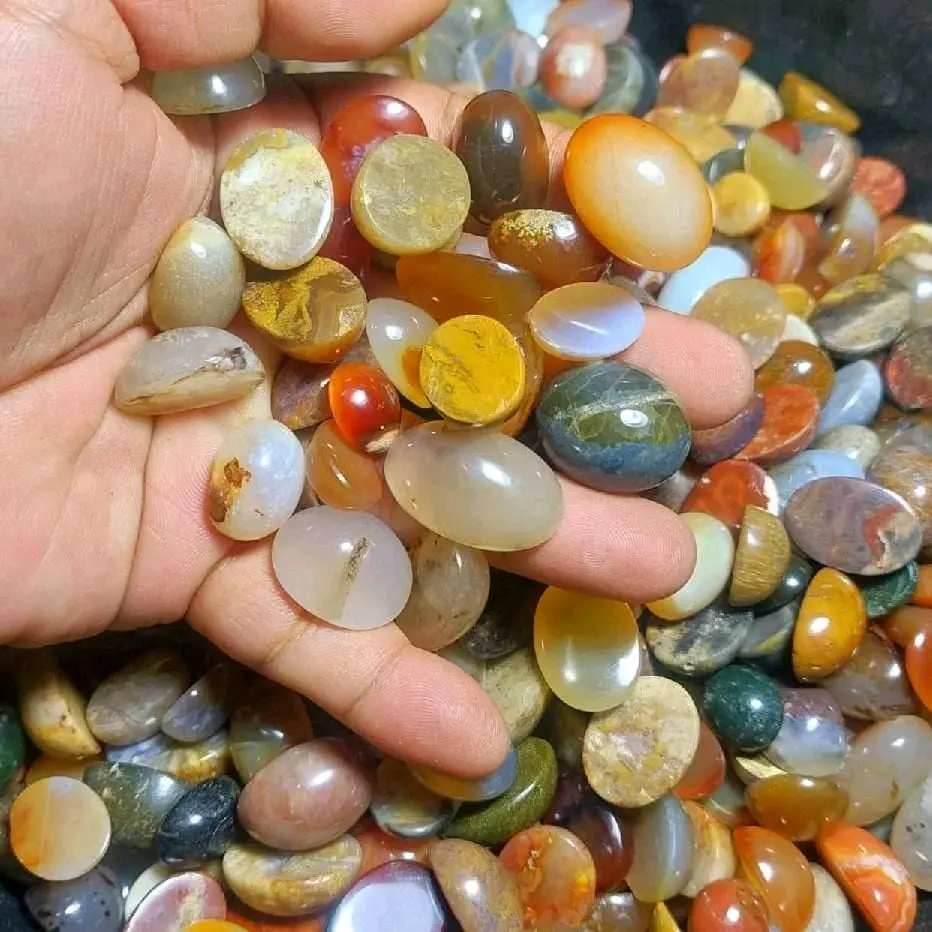 (3 pcs) Obral Batu akik Natural Chalcedony Clawing Pacitan Jasper dan Lain Lain