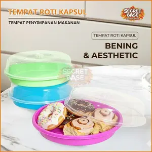 [COD] TEMPAT ROTI KAPSUL - Wadah Makanan Bulat / Tempat Penyimpanan Makanan / Tempat Lauk Tertutup