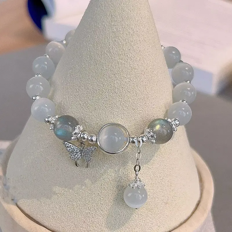 Vòng Tay Thời Trang Với Hạt Sợi 8Mm Cho Nữ, Trang Sức Thời Trang Hàn Quốc Cho Nữ, Vòng Tay Quyến Rũ, Phụ Kiện Trang Trí Tay, Quà Tặng Cho Bé Gái 1