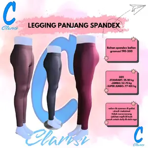 legging panjang spandex licin/ Jersey wanita dewasa