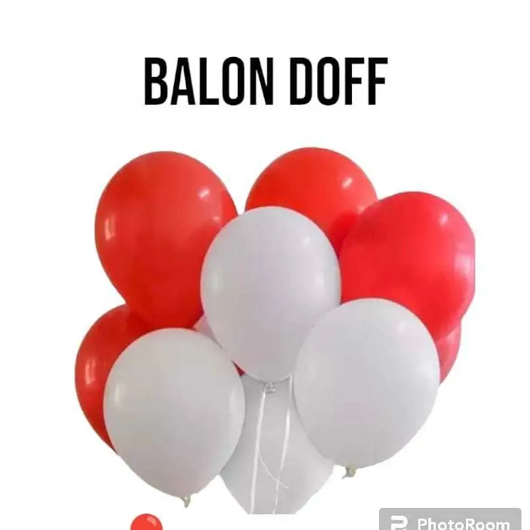 ￼Balon latex doff merah putih / balon merah putih