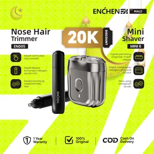 [Penawaran Kombo] ENCHEN Mini 6 & EN005 Mini Shaver Alat Cukur Jenggot Nose Ear Trimmer Elektrik Kumis