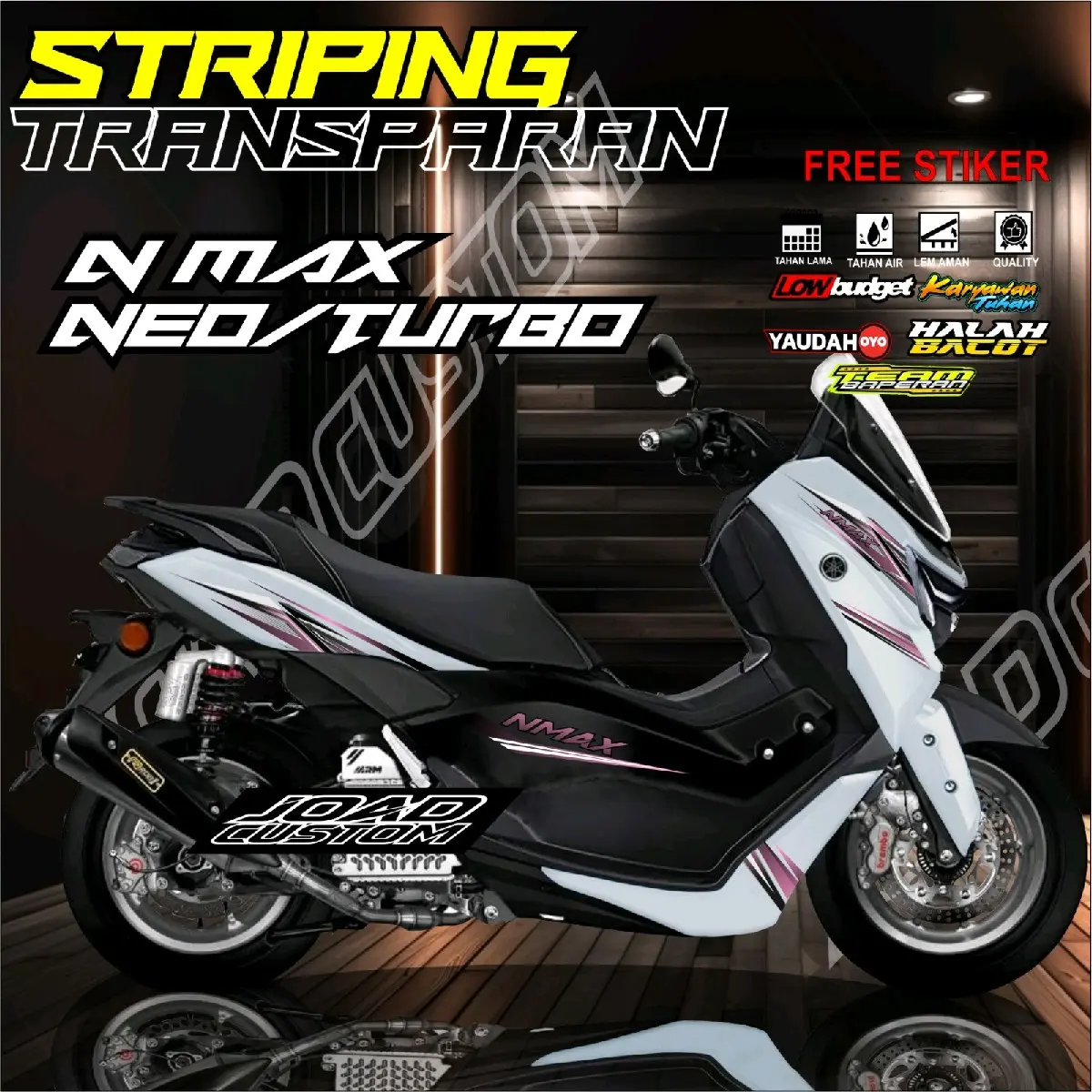 STRIPING NMAX NEW STIKER TRANSPARAN N MAX NEO/TURBO TERBARU VARIAN WARNA BAHAN MAXDECAL Motorcycle