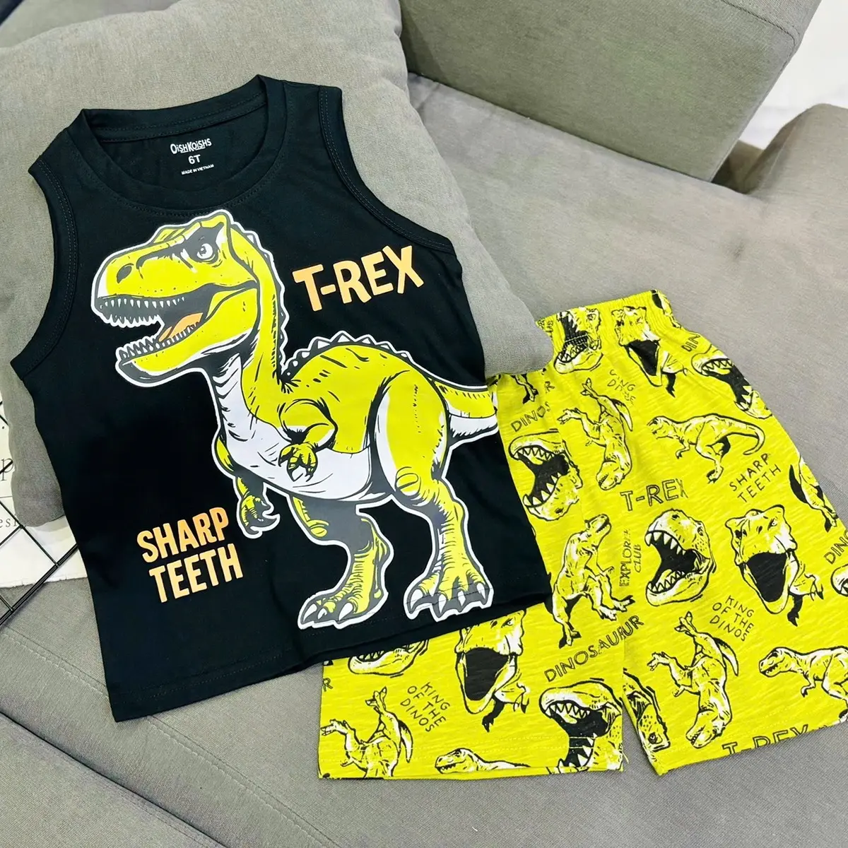 1-12 years old Premium Cotton Terno Sando and Shorts Character set for kids