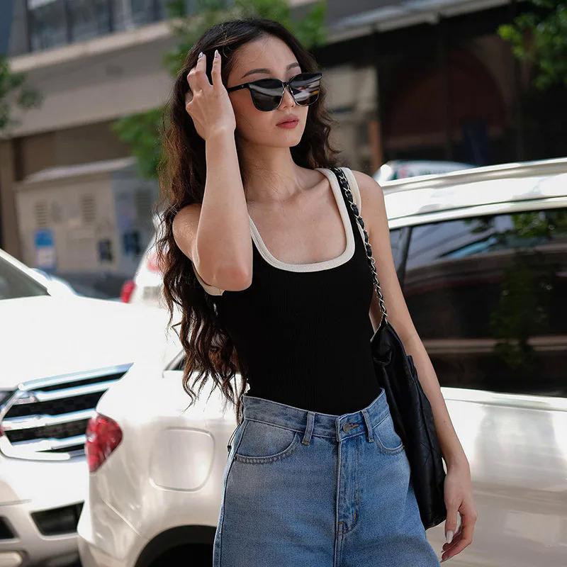 Product Introduction of Áo Jumpsuit Quần Thường Ngày Cho Nữ, Hàng Mới Về, Có Dây Đeo Và Viền Màu Tương Phản, Dáng Ôm, Thời Trang, Quần Đùi Áo Jumpsuit Quần Thường Ngày Quần Áo Tập Yoga Thể Thao 13