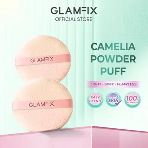 GLAMFIX Camelia Loose Powder Puff 2pcs Sponge Bedak Tabur Setting Powder Loose Powder Refill Sponge Cotton Puff Alat Kecantikan Makeup