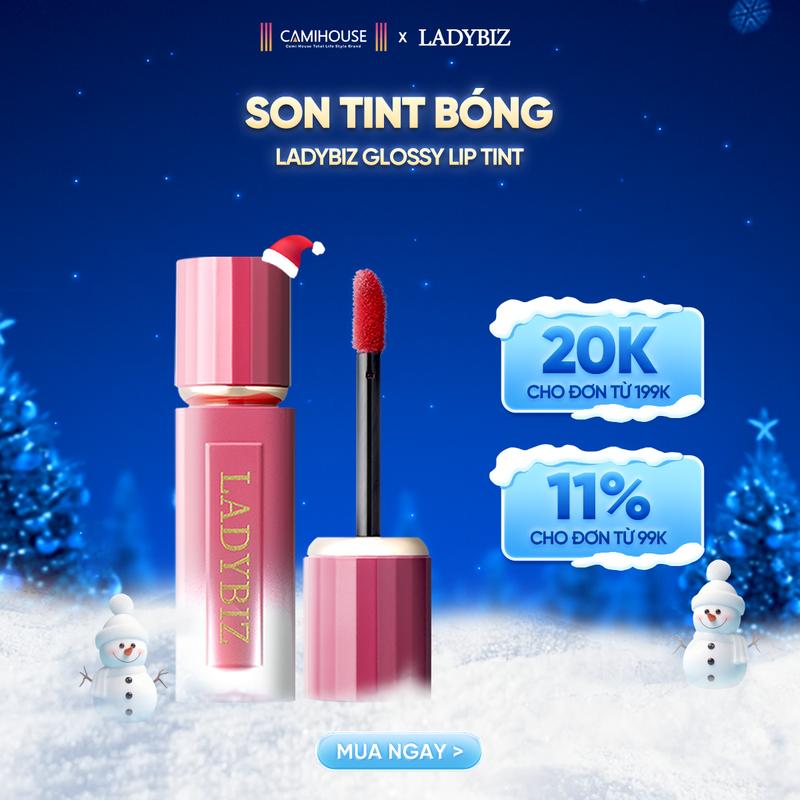  Son tint lỳ căng bóng LADYBIZ City Girl Mood Glossy Lip Tint 1,8g lên màu chuẩn Hàn bóng mỏng nhẹ lâu trôi - CAMIHOUSE 