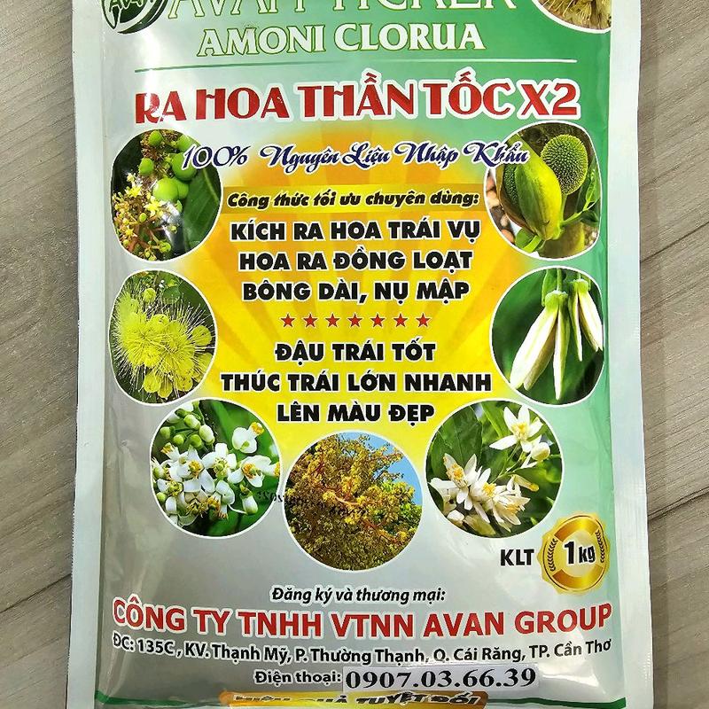 Phân bón lá RA HOA THẦN TỐC X2 1KG kích bông đồng loạt bông nhiều mập nụ hạn chế đen bông chai đầu bông