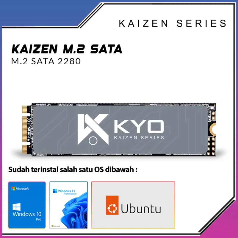 SSD KYO Kaizen M.2 SATA 2280 128GB + Instalasi OS & Driver Lengkap ssd nvme 0