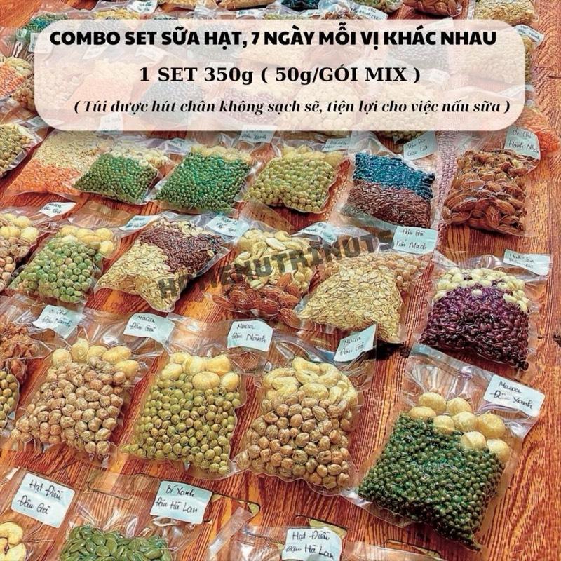 [Combo 7 Ngày, mỗi gói 50g] Set sữa 7 ngày, hạt mix 50g mỗi gói, các vị khác nhau - kèm hướng dẫn nấu sữa hạt