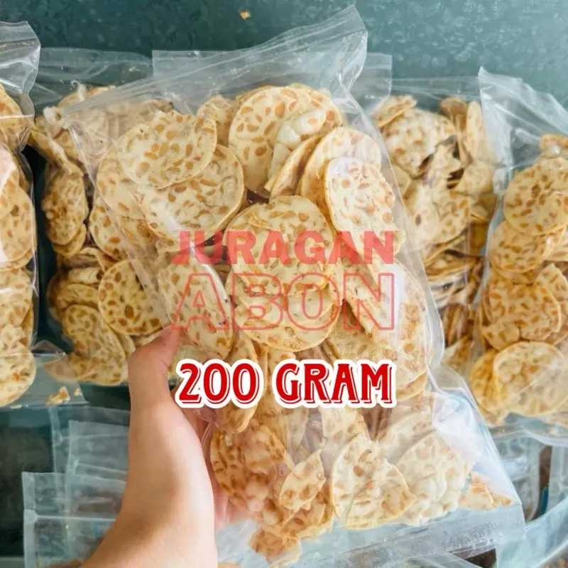 Keripik Tempe Kedelai Kemasan 200 Gram 400 Gram 800 GramTempe Bulat Sagu Super Krispi Asin Gurih Asli Khas Cilacap Crispy 3