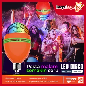 Lampu Disko LED / Lampu Bohlam Disko LED Putar RGB E27