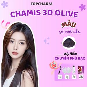 Nhuộm tóc phủ bạc Nâu Đen A10 Chamis 3D có thành phần siêu dưỡng từ olive 30 tone màu Khôngn Cần Tẩy giúp tóc Mềm Mượt 200ml (Kèm oxy, bao tay, lược).