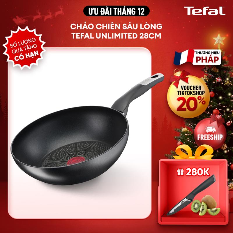  Chảo chiên sâu lòng Tefal Unlimited cao cấp 28cm G2551902 - Công nghệ báo nhiệt thông minh 