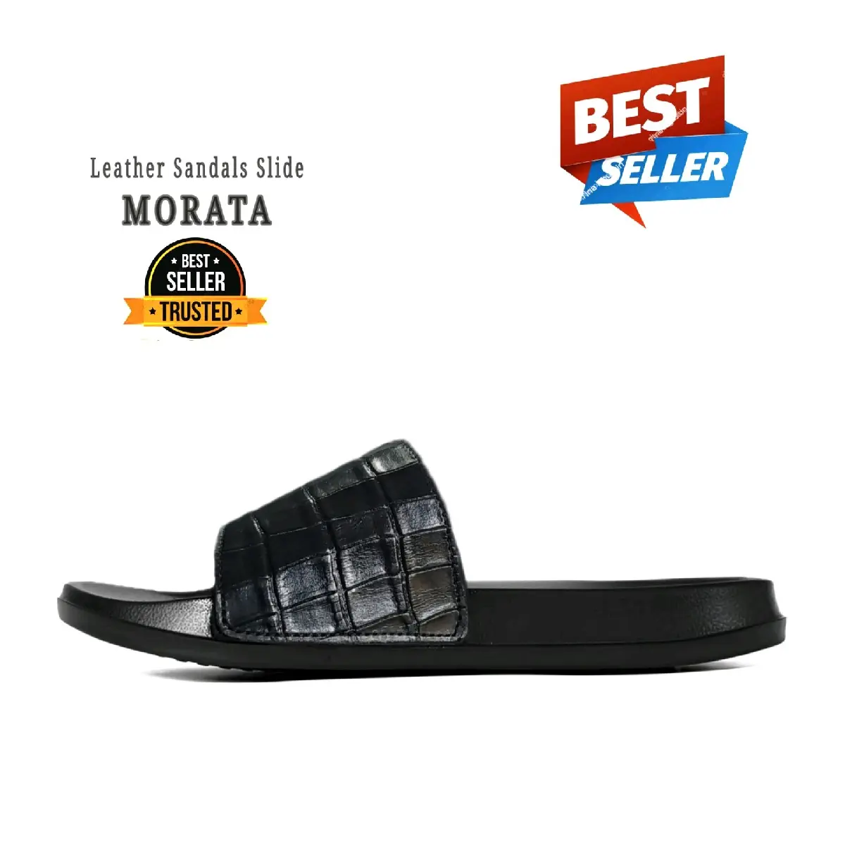 Best Quality - Sandal Selop Pria Morata Kulit Sapi Asli Premium Leather -  Sendal Cowok Elegan