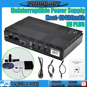 Catu Daya UPS Router Cadangan Daya Adaptor Daya DC Catu Daya Tanpa Gangguan 10400mAh 5V 9V 12V UPS Router Optical Cat Adaptor Terintegrasi Catu Daya Cadangan EU