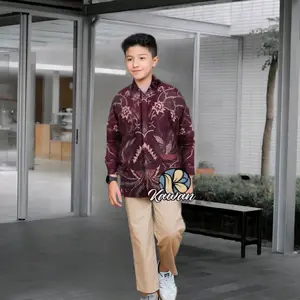 Kemeja Batik Anak Lengan Panjang Motif Terbaru Modern Baju Atasan Katun Murah Viral Kekinian Remaja Laki Laki Usia 3-13 Tahun Seragam Fashion Modern