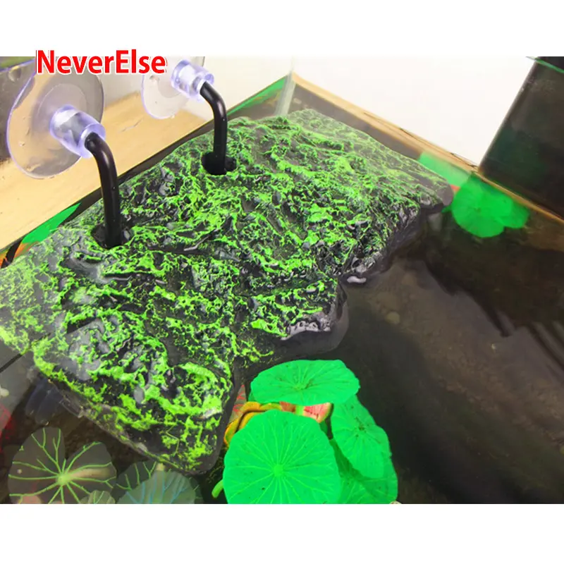Turtles Basking Platform, Moss Climb Island Reptiles Tortoises Sun Back Table, Aquarium Decoration, Float up and down by water, Turtles Pier Dock Basking Platform, Shelf Ramp Steps Landing, Moss Climb Basking with Sucker, Fishtank Tortoises Decor