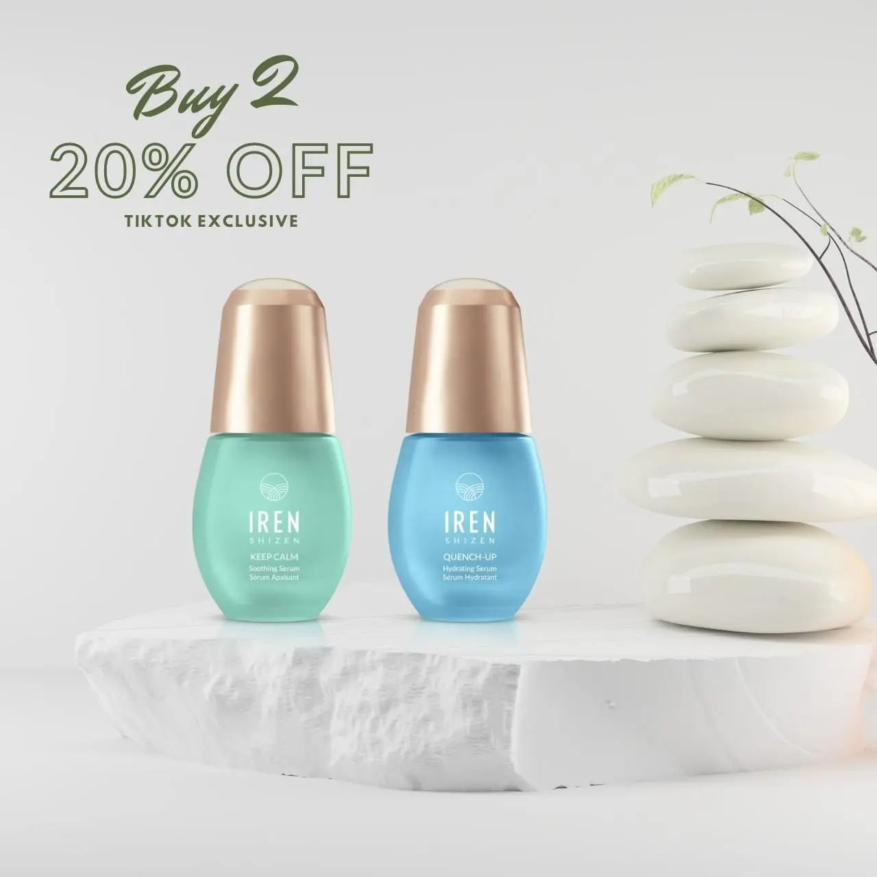 [20% OFF] {LONG LASTING HYDRATION} SOOTHE & HYDRATE Duo Serum Set: KEEP CALM Soothing Serum 20ml + QUENCH-UP Hydrating Serum 20ml