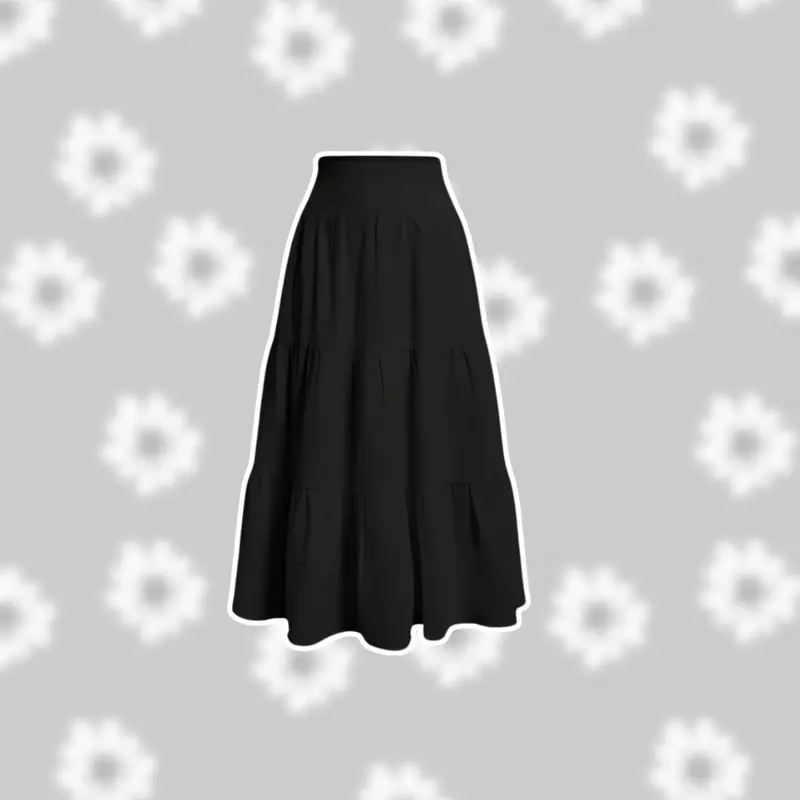 Set 3in1 OOTD Outfit Remaja Kekinian (Korean Blouse Salur Hitam, Hijab Bella Square Hitam, Rok Susun Hitam) - BS125 Cantik 5