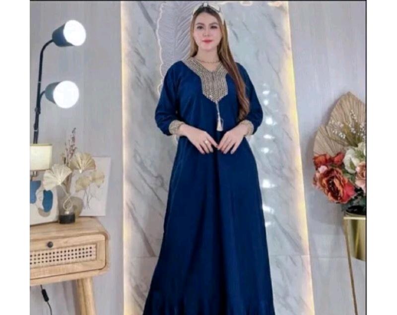 Product Introduction of GAMIS TERBARU 2025 DRESS SULTAN MASA KINI//dress abaya sultan// gamis midi muslim Wanita Dewasa Dewasa Remaja Pesta Maxi Mewah Lebaran Kondangan Rayon Syari Crinkle 2